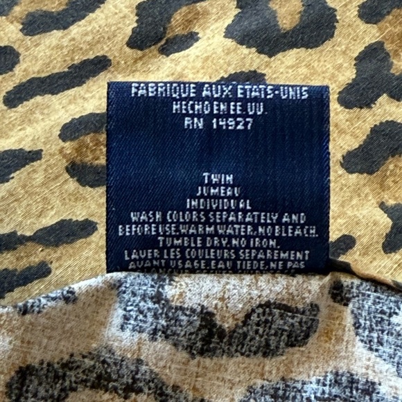 Vintage RALPH LAUREN Leopard Print ARAGON TWIN Flat Sheet NO FADING - Picture 3 of 3